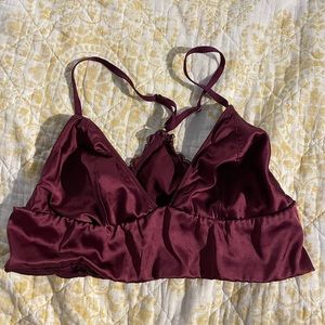 VS silk maroon bralette size M